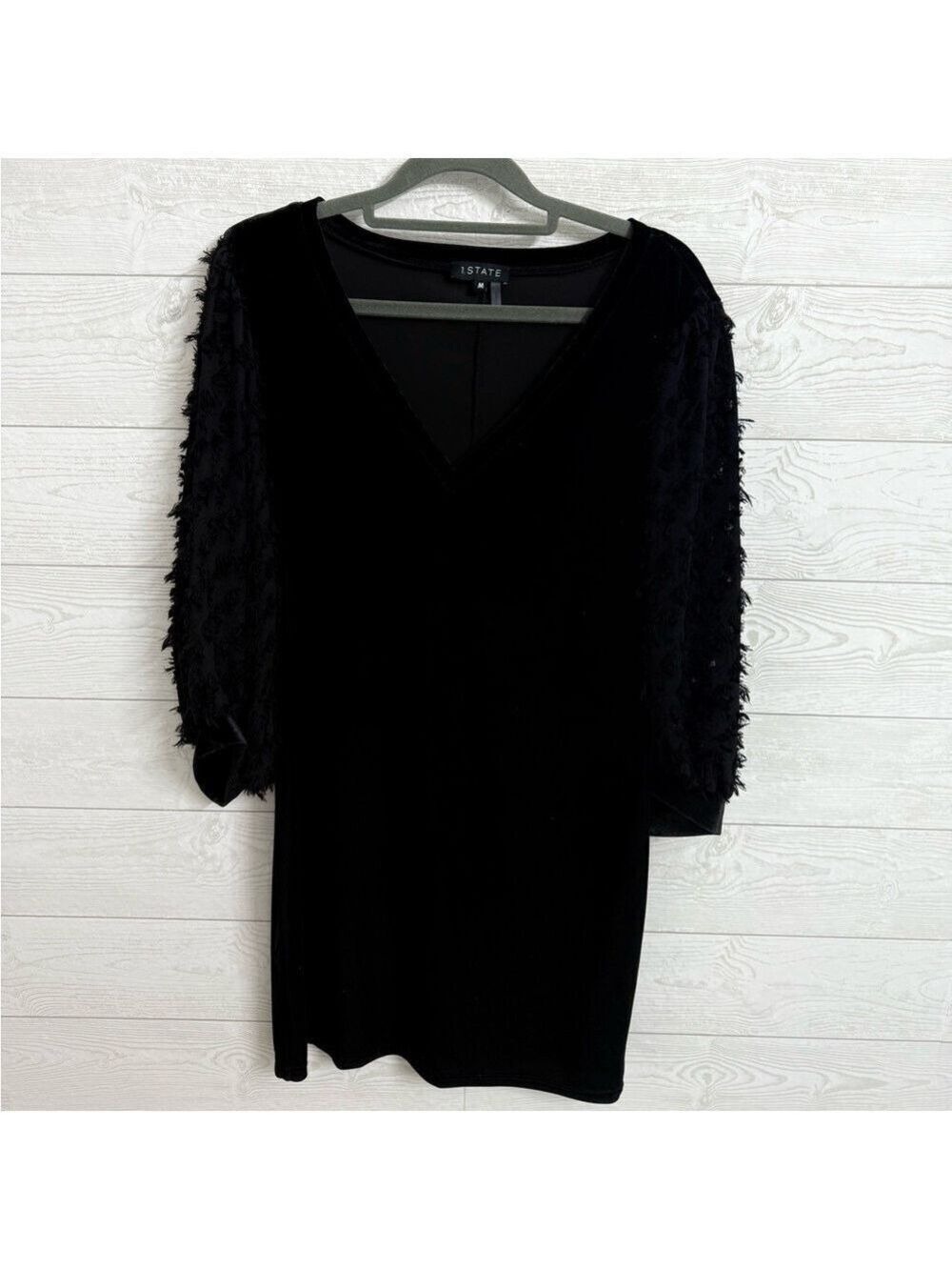 1 State Women’s Black Velvet Midi Dress. Size M
